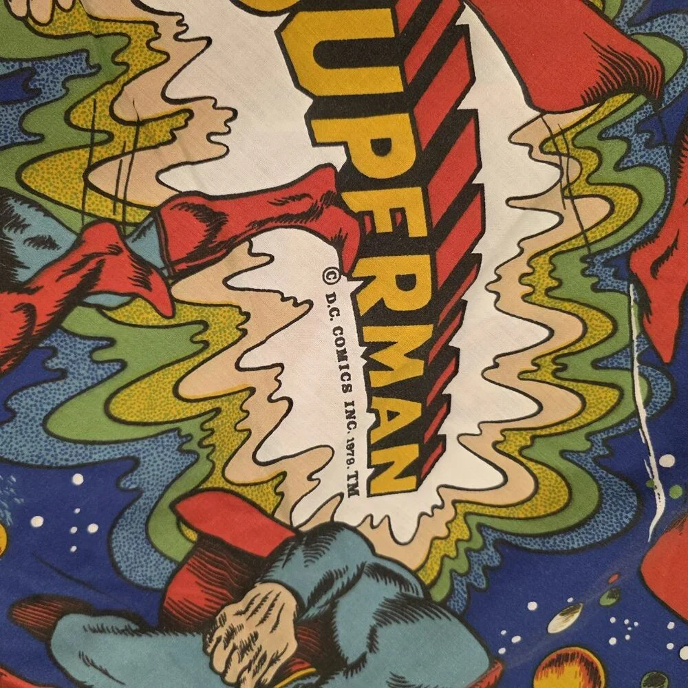 Superman DC Comics Twin Size Duvet 1979 Vintage 51 X 75in Approximate